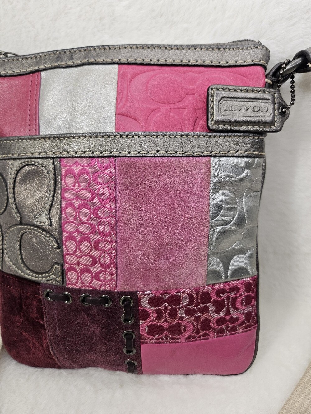 Coach Pink Patchwork Crossbody Bag - Picture 2 of 13